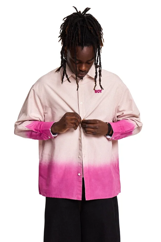 Camisa a cuadros con efecto dip dye