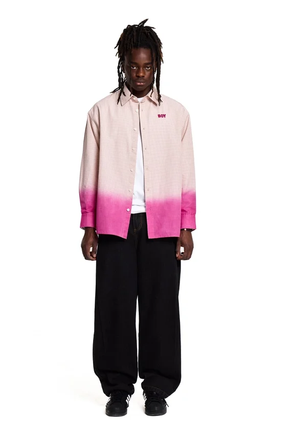 Camisa a cuadros con efecto dip dye