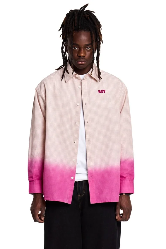 Camisa a cuadros con efecto dip dye