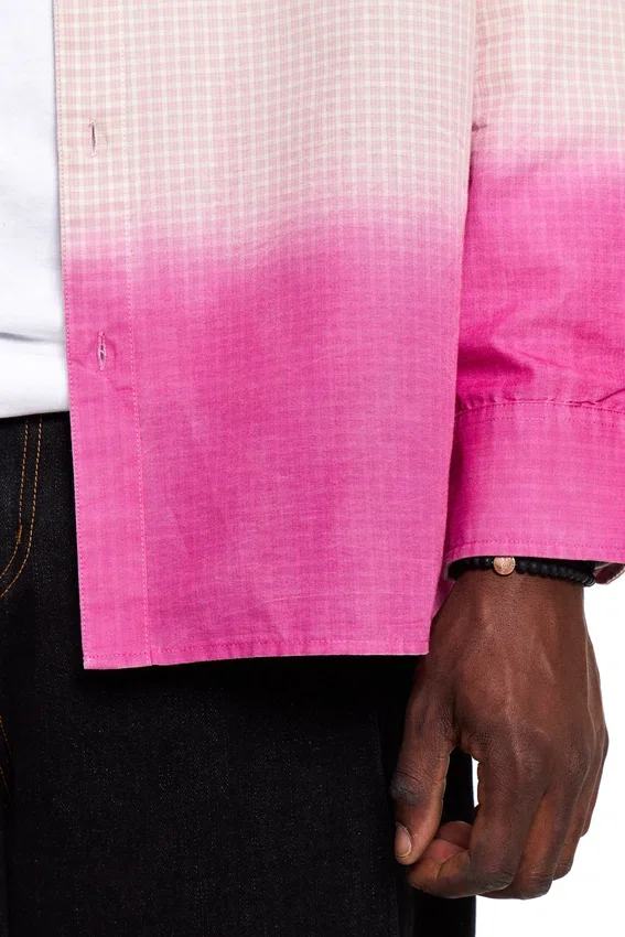 Camisa a cuadros con efecto dip dye