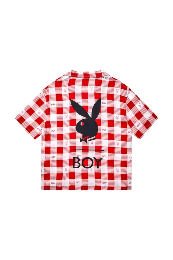 Camisa de resort «Gingham Bunny» de Playboy x BOY