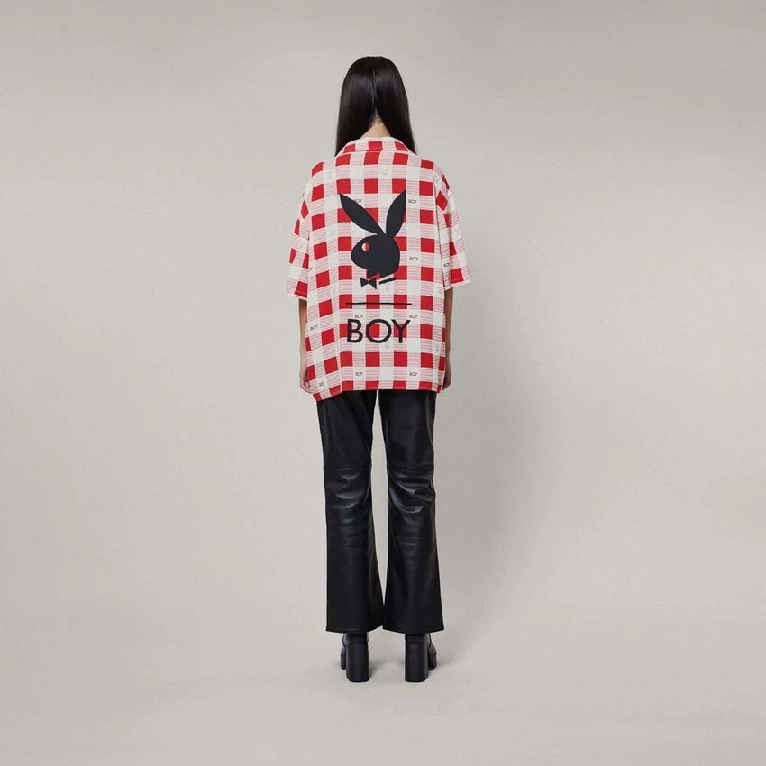 Camisa de resort «Gingham Bunny» de Playboy x BOY