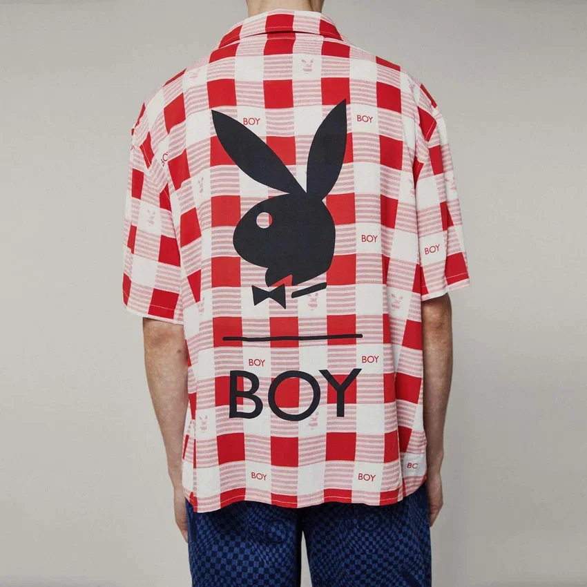 Camisa de resort «Gingham Bunny» de Playboy x BOY