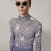 Camiseta de malla «Vortex» con estampado de tablero de ajedrez de Playboy x BOY