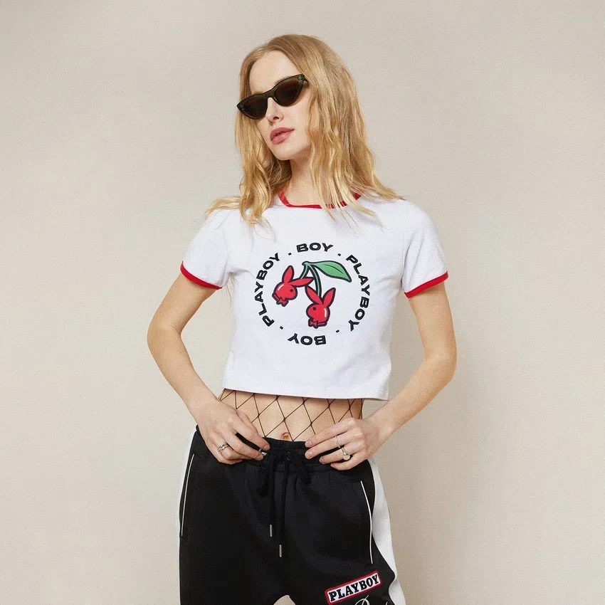 Camiseta «Double Cherry Ringer» de Playboy x BOY
