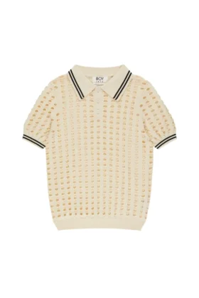 Camiseta polo de punto de malla abierta