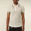Camiseta polo de punto de malla abierta