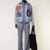 Chaqueta bomber «Moto Sticker» estilo universitario