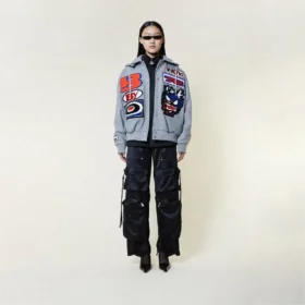 Chaqueta bomber «Moto Sticker» estilo universitario