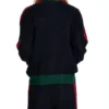 Chaqueta de chándal negra de punto de ganchillo