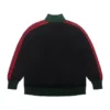 Chaqueta de chándal negra de punto de ganchillo
