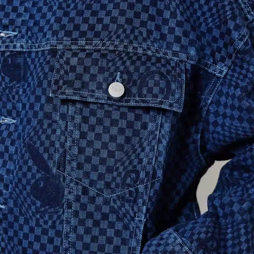 Chaqueta vaquera de tablero de ajedrez Playboy x BOY