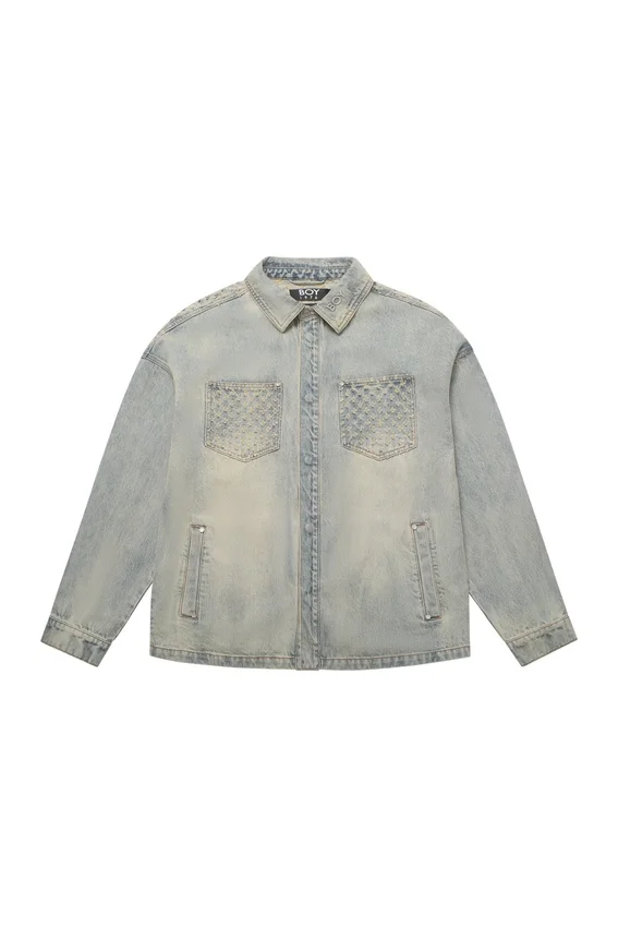 Chaqueta vaquera desgastada con láser
