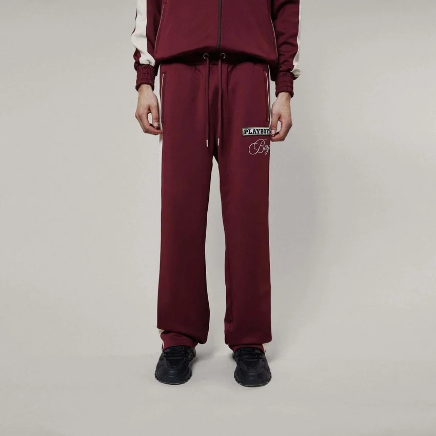 Pantalones de chándal de nailon de pierna ancha Playboy x BOY