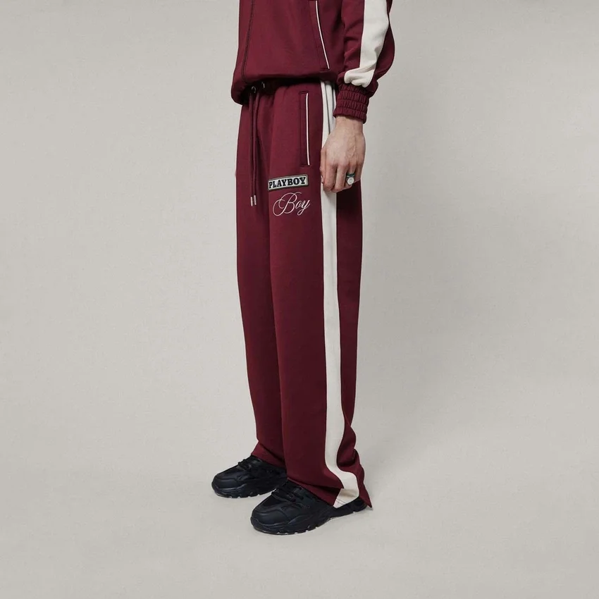Pantalones de chándal de nailon de pierna ancha Playboy x BOY