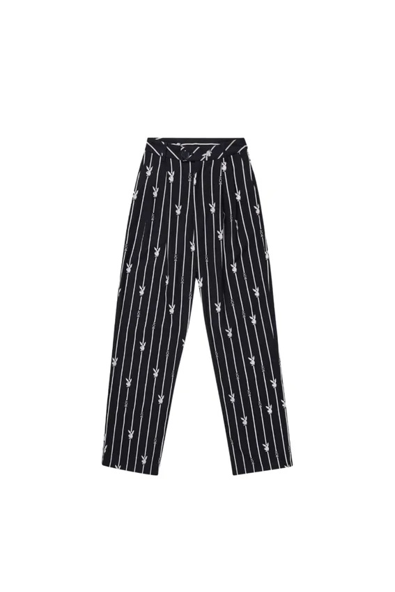 Pantalones de rayas finas Playboy x BOY Bunny