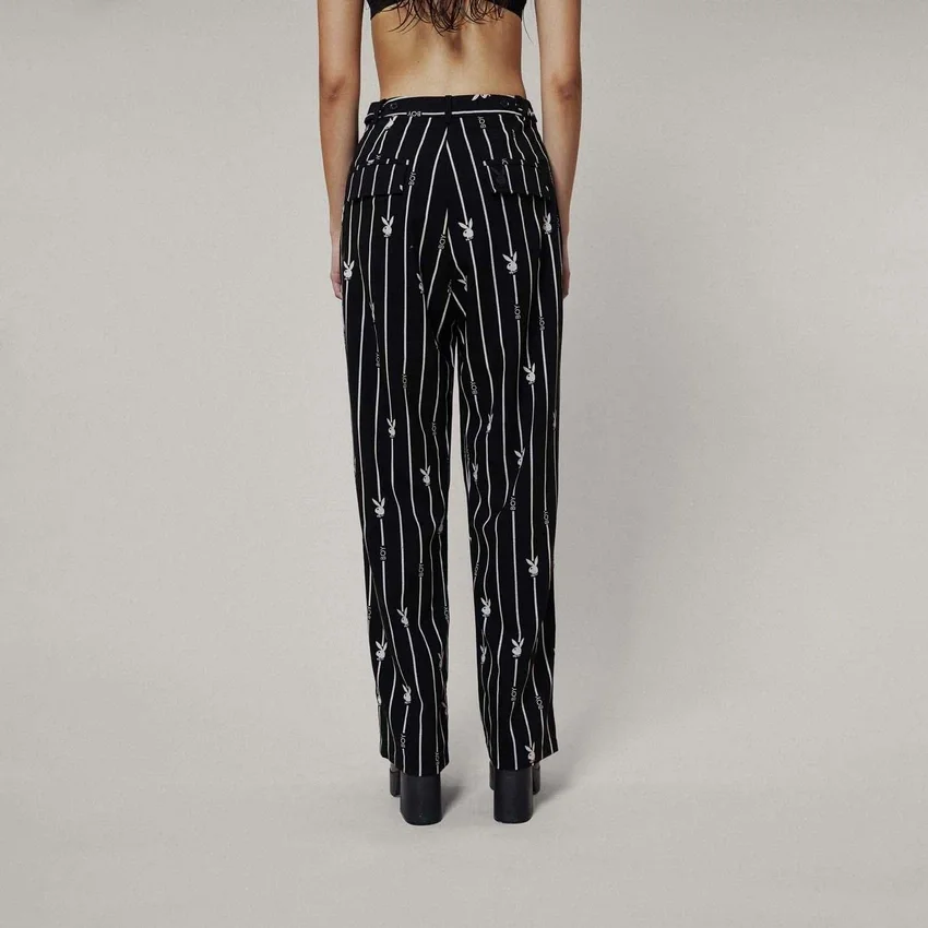 Pantalones de rayas finas Playboy x BOY Bunny