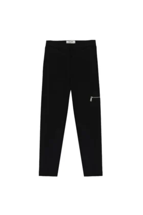 Pantalones entallados de jersey con cremallera
