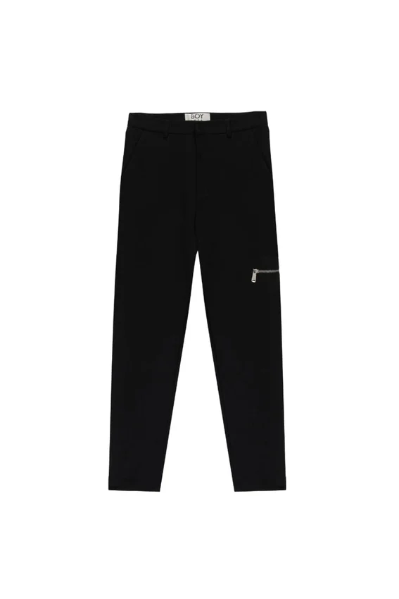 Pantalones entallados de jersey con cremallera