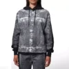 Sudadera con capucha y estampado denim